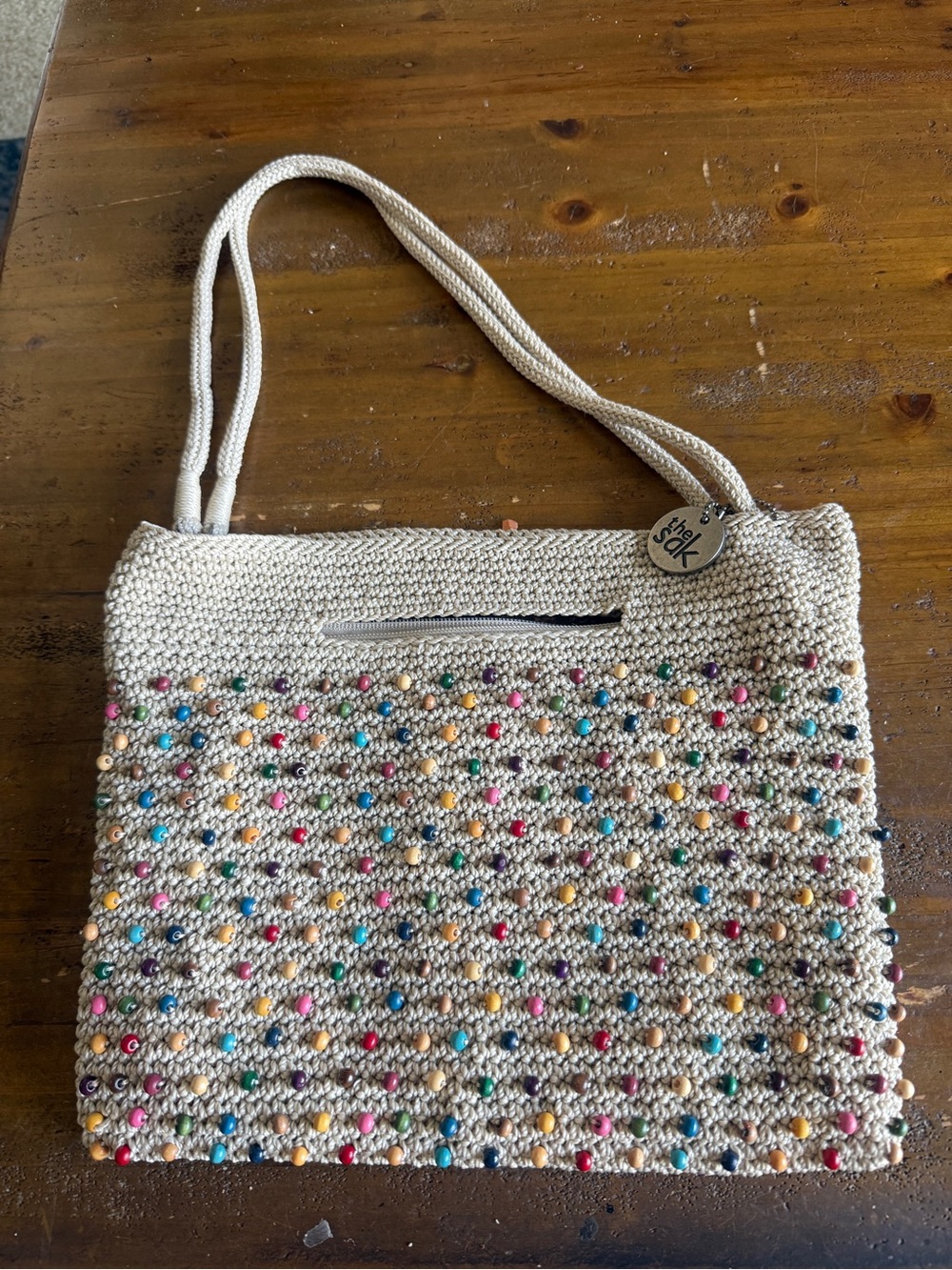 NWOT The Sak Hobo Multicolor Beaded Bag Crocheted Shoulder Bag Purse